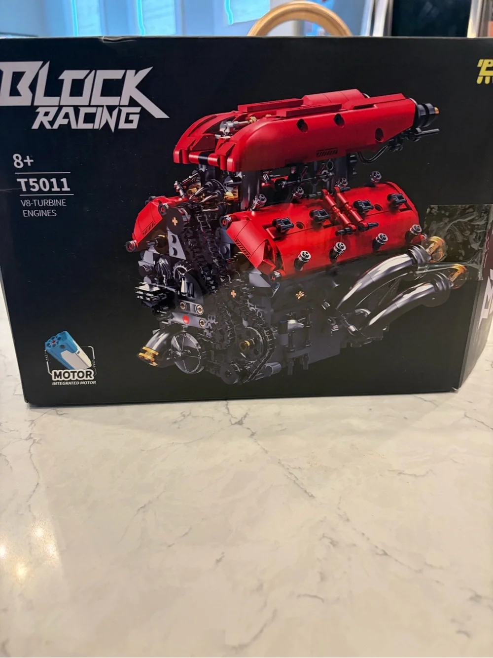 Bentom USA Red V8 Engine Building Block Model Kit – Working Engine Design